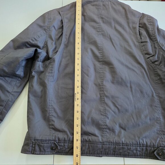 Levi's Trucker  Jacket Men XL Gray Waxed Denim Sherpa Lined Pockets Western FLAW - Picture 7 of 16